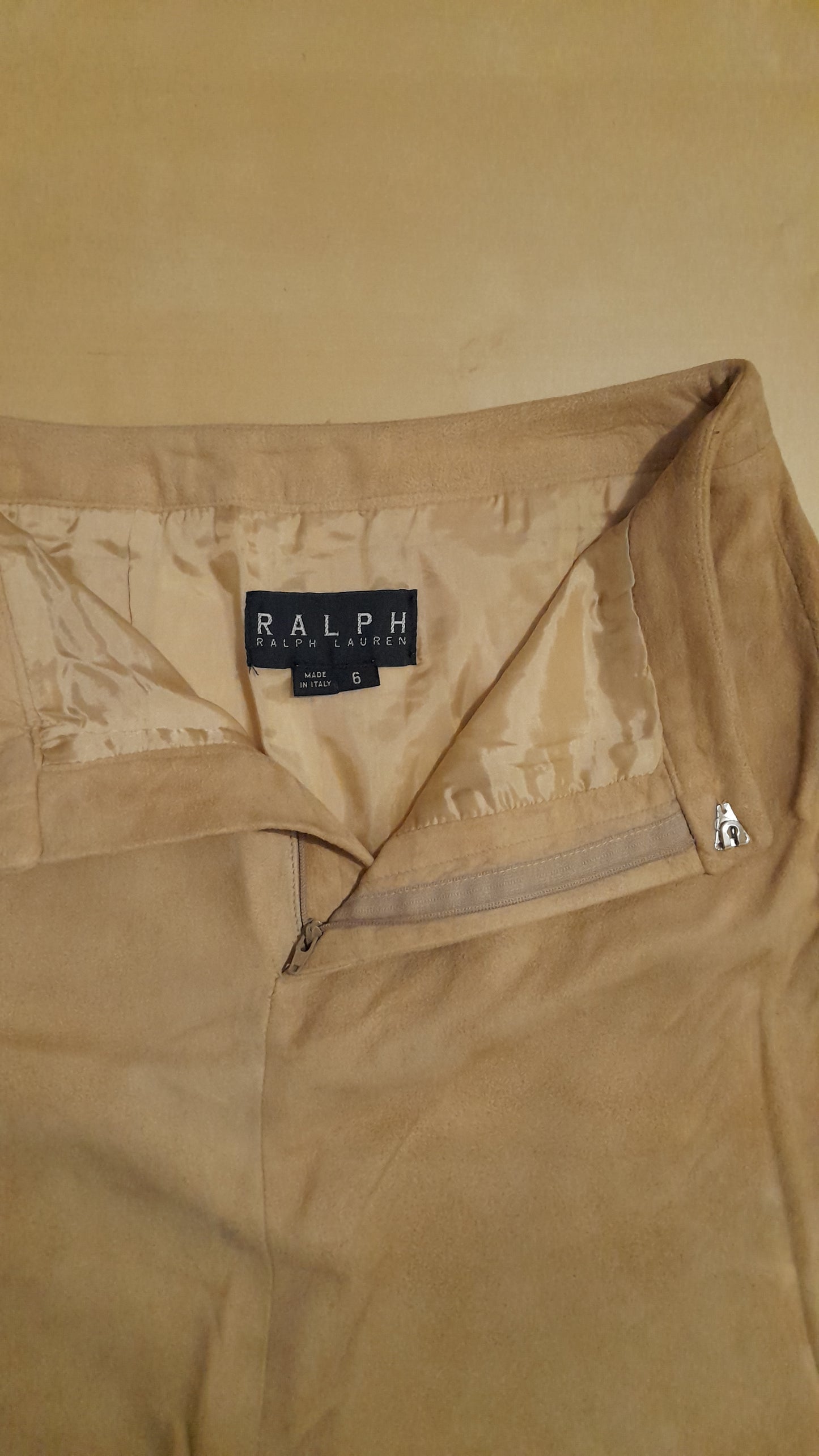 Minigonna vintage Ralph Lauren in vera pelle scamosciata