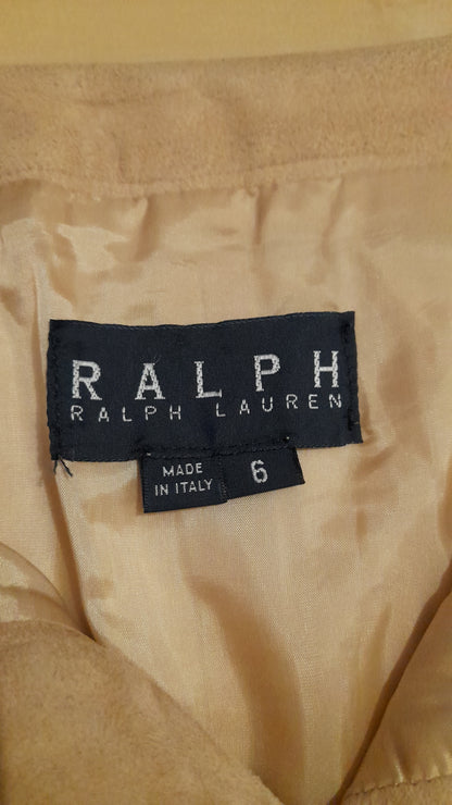 Minigonna vintage Ralph Lauren in vera pelle scamosciata