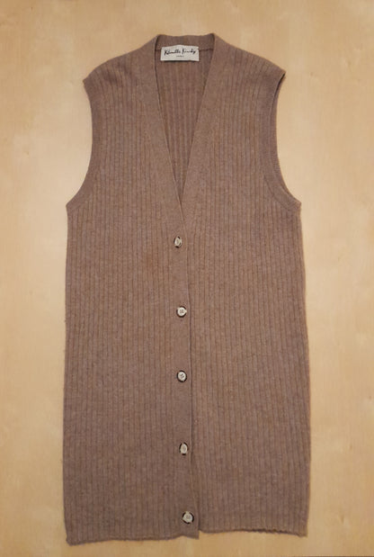 Cardigan smanicato 100% cashmere