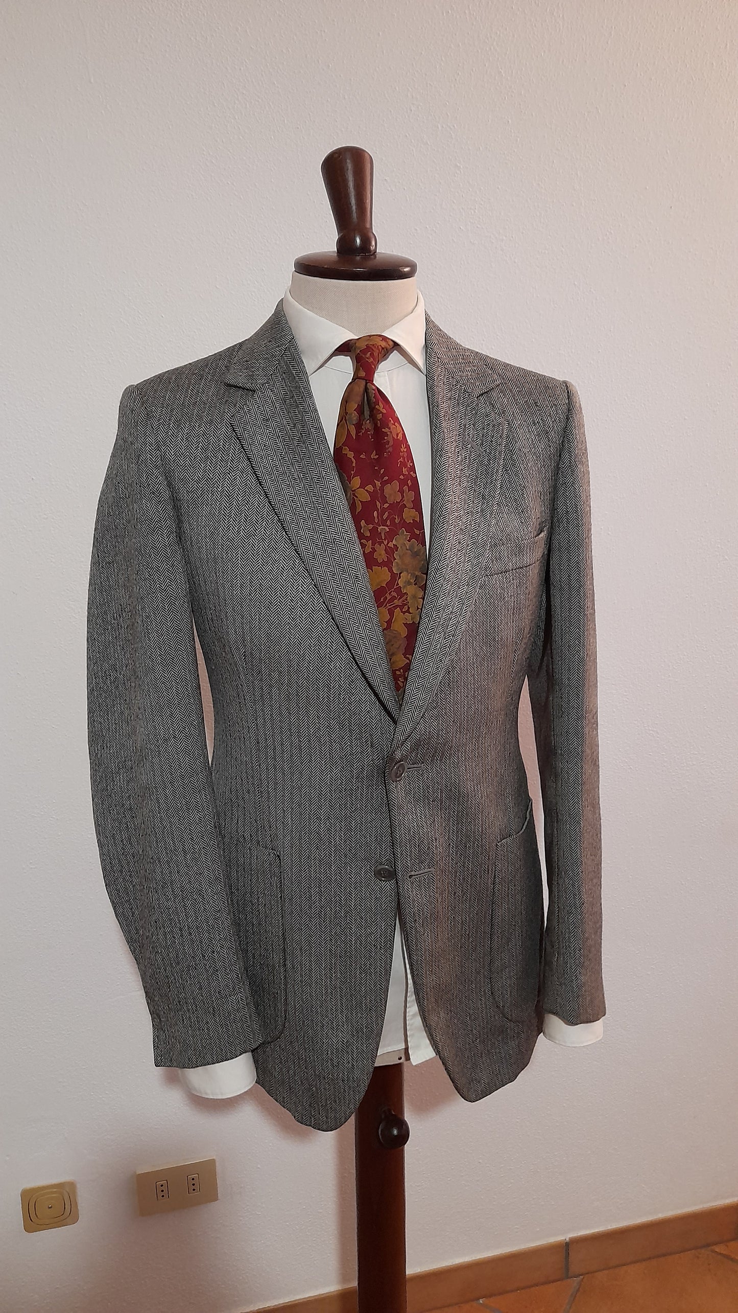 Giacca anni '70 inglese in tweed spigato