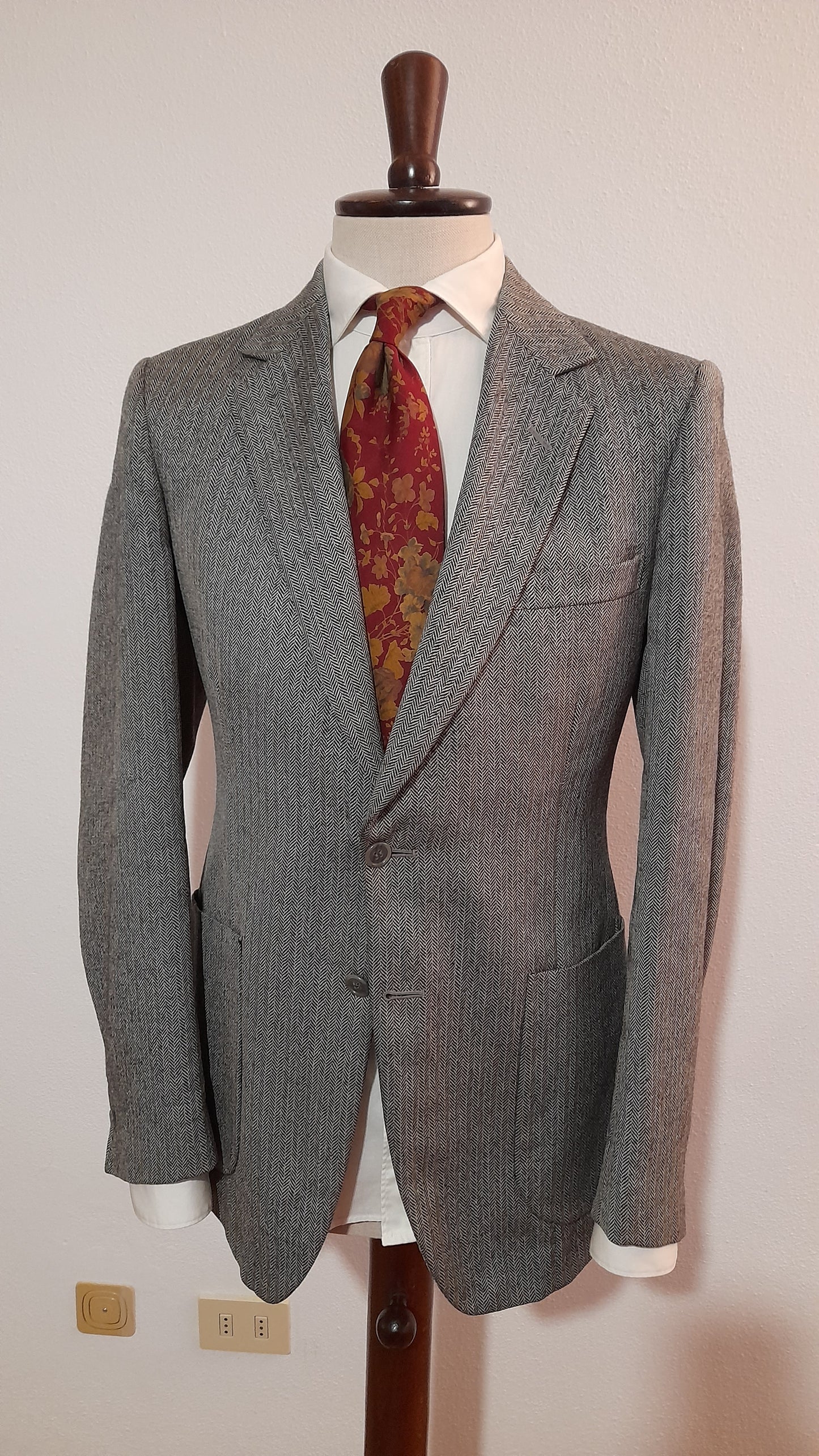 Giacca anni '70 inglese in tweed spigato