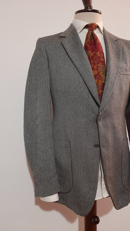 Giacca anni '70 inglese in tweed spigato