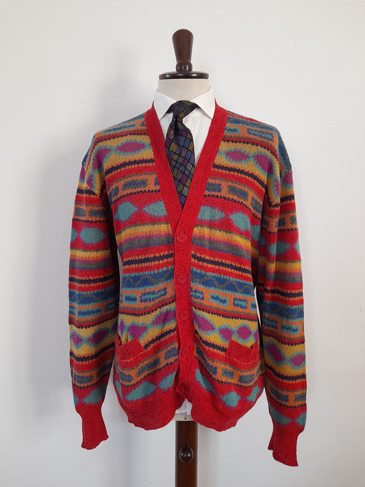 Cardigan Missoni rosso vintage in misto cotone