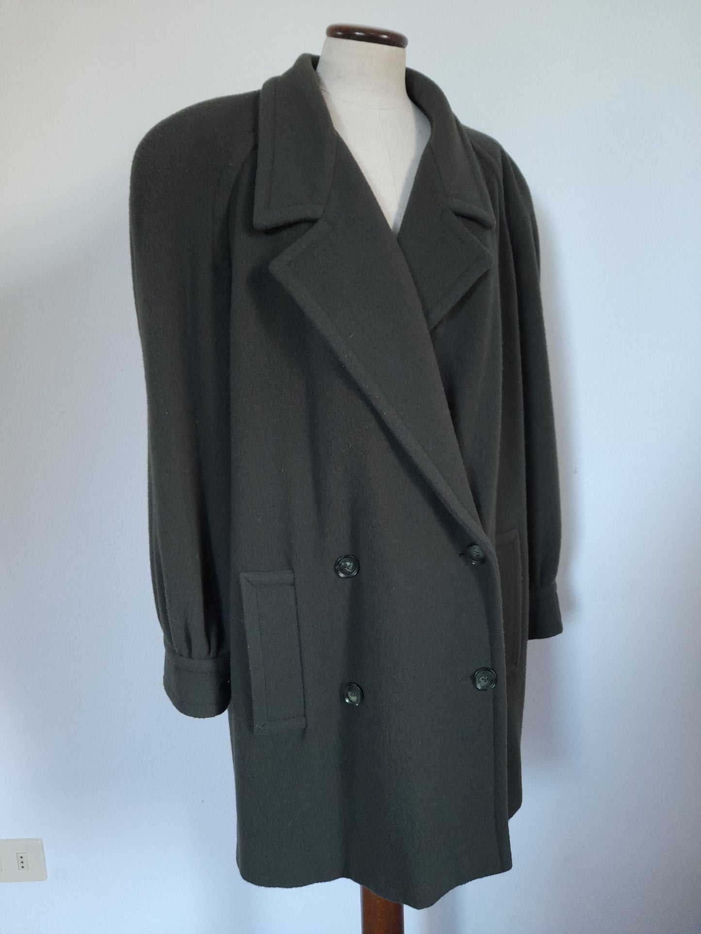 Cappotto raglan vintage Luisa Spagnoli verde pino