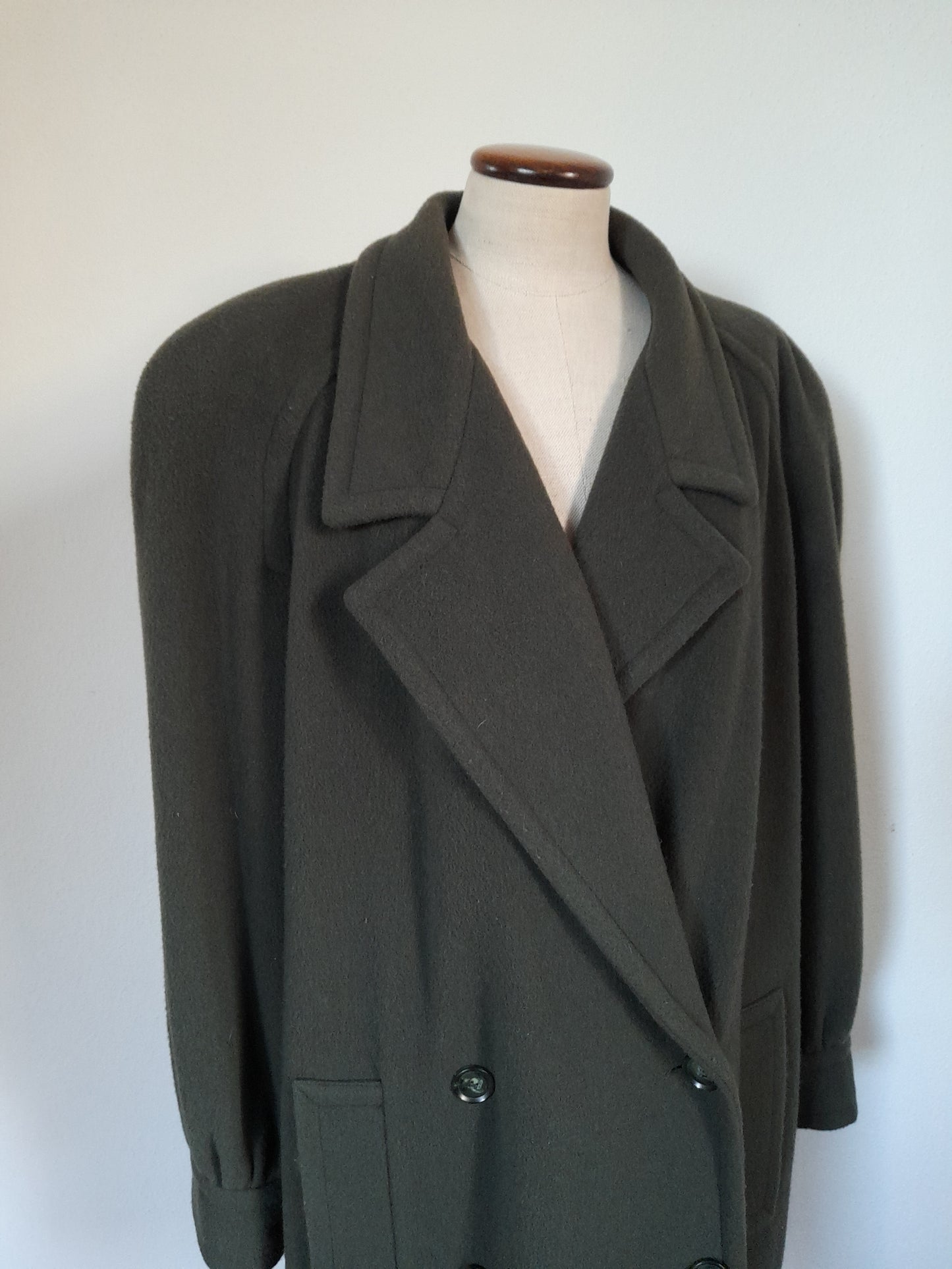 Cappotto raglan vintage Luisa Spagnoli verde pino