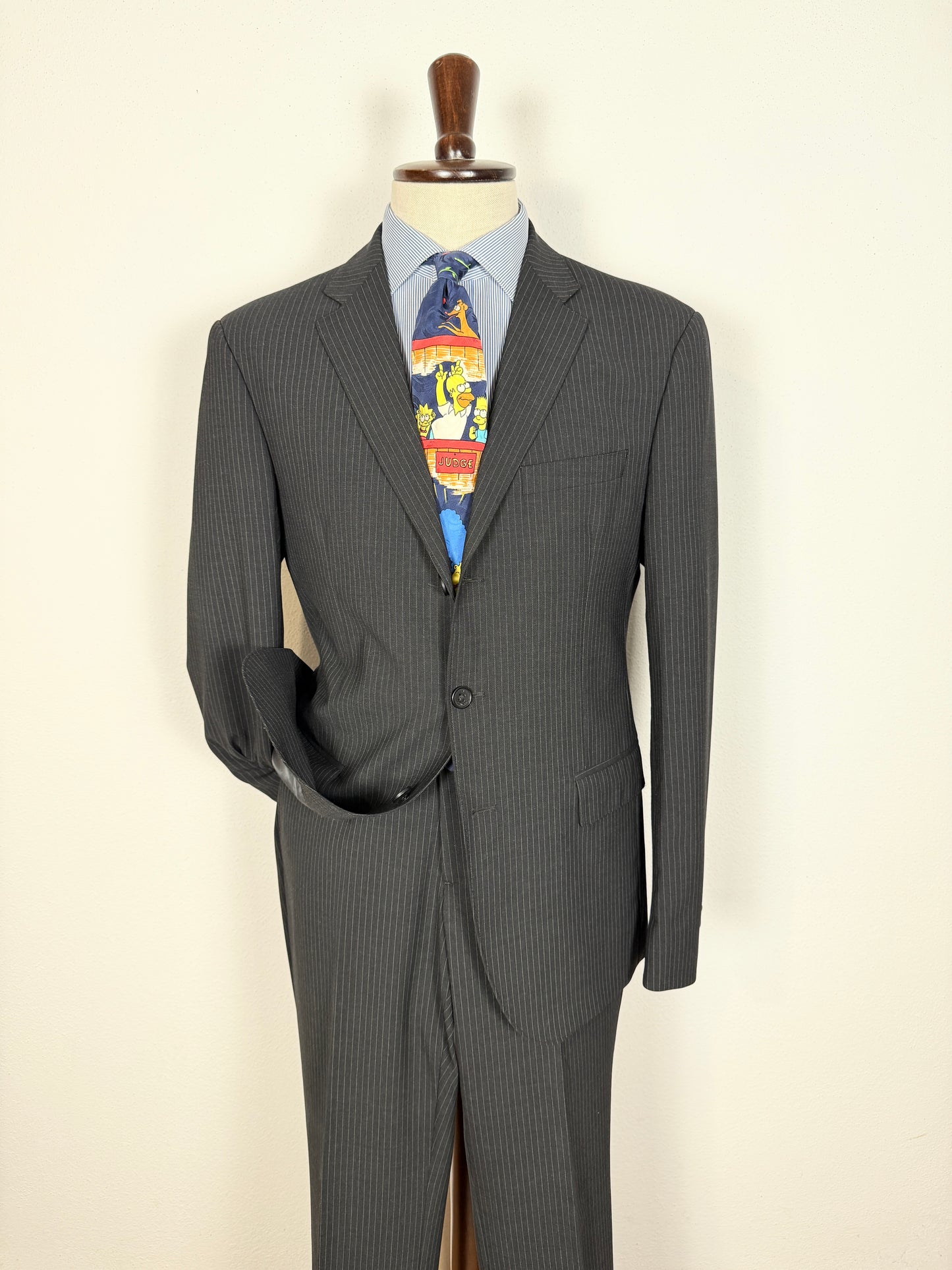 Completo Calvin Klein antracite gessato - tg. 48/50