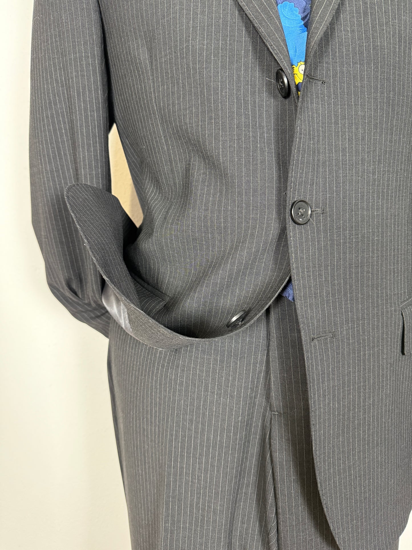 Completo Calvin Klein antracite gessato - tg. 48/50