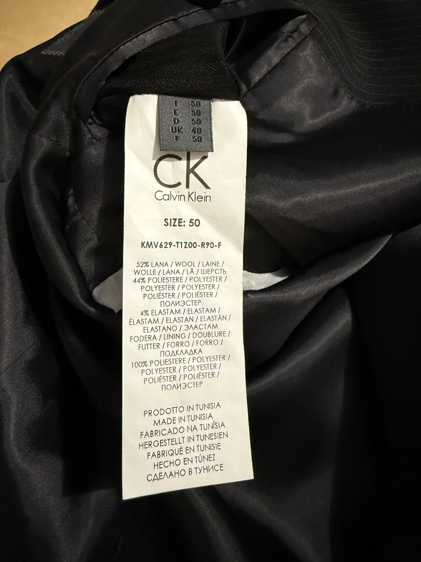 Completo Calvin Klein antracite gessato - tg. 48/50
