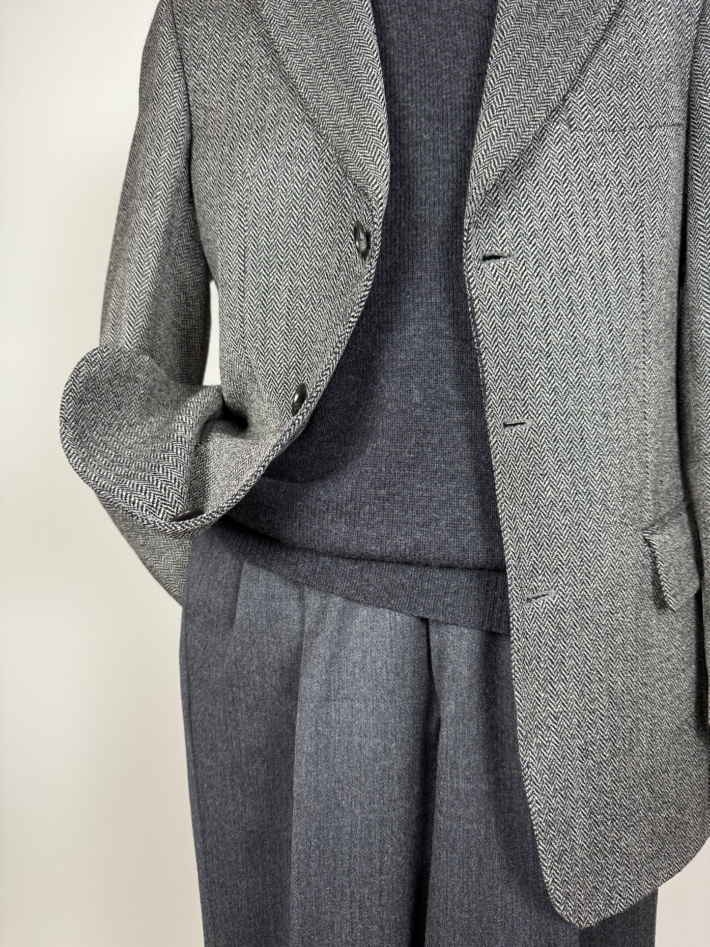 Giacca anni ‘90 herringbone grigio - tg. 48