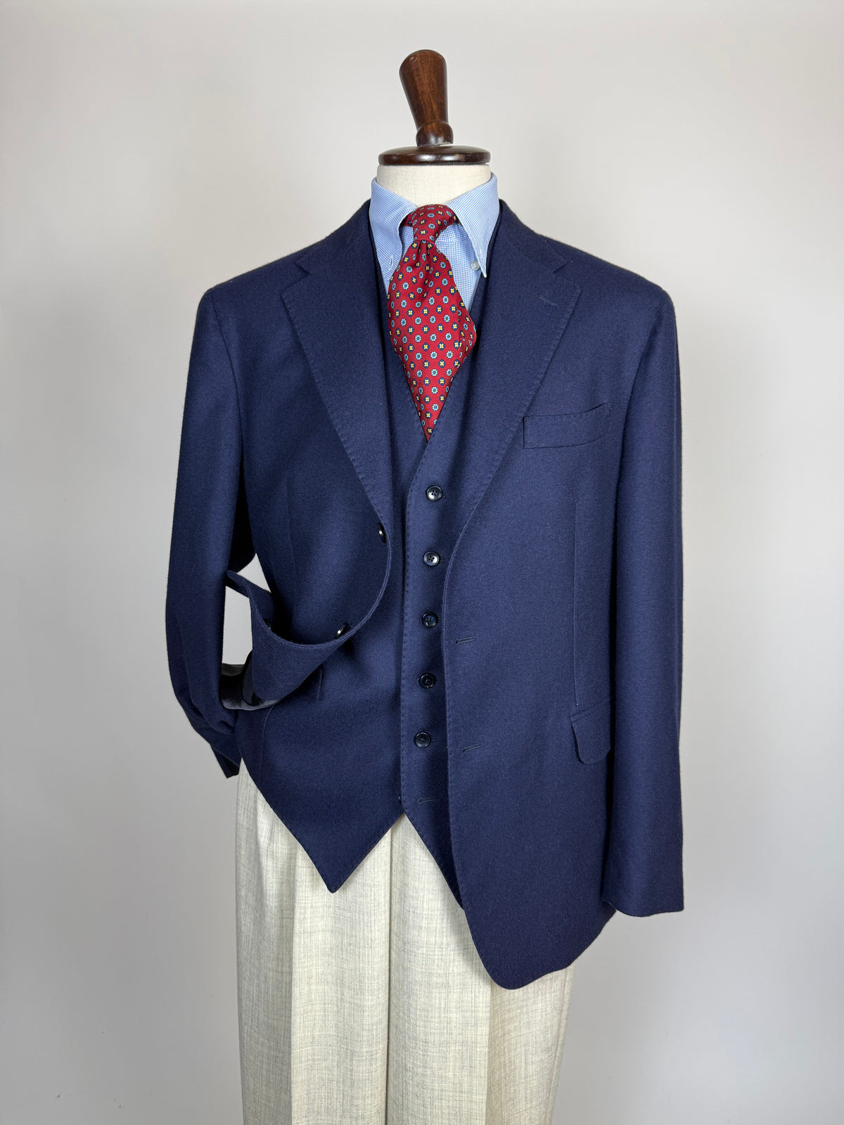 Giacca + panciotto De Paz flanella blu - tg. 54/56