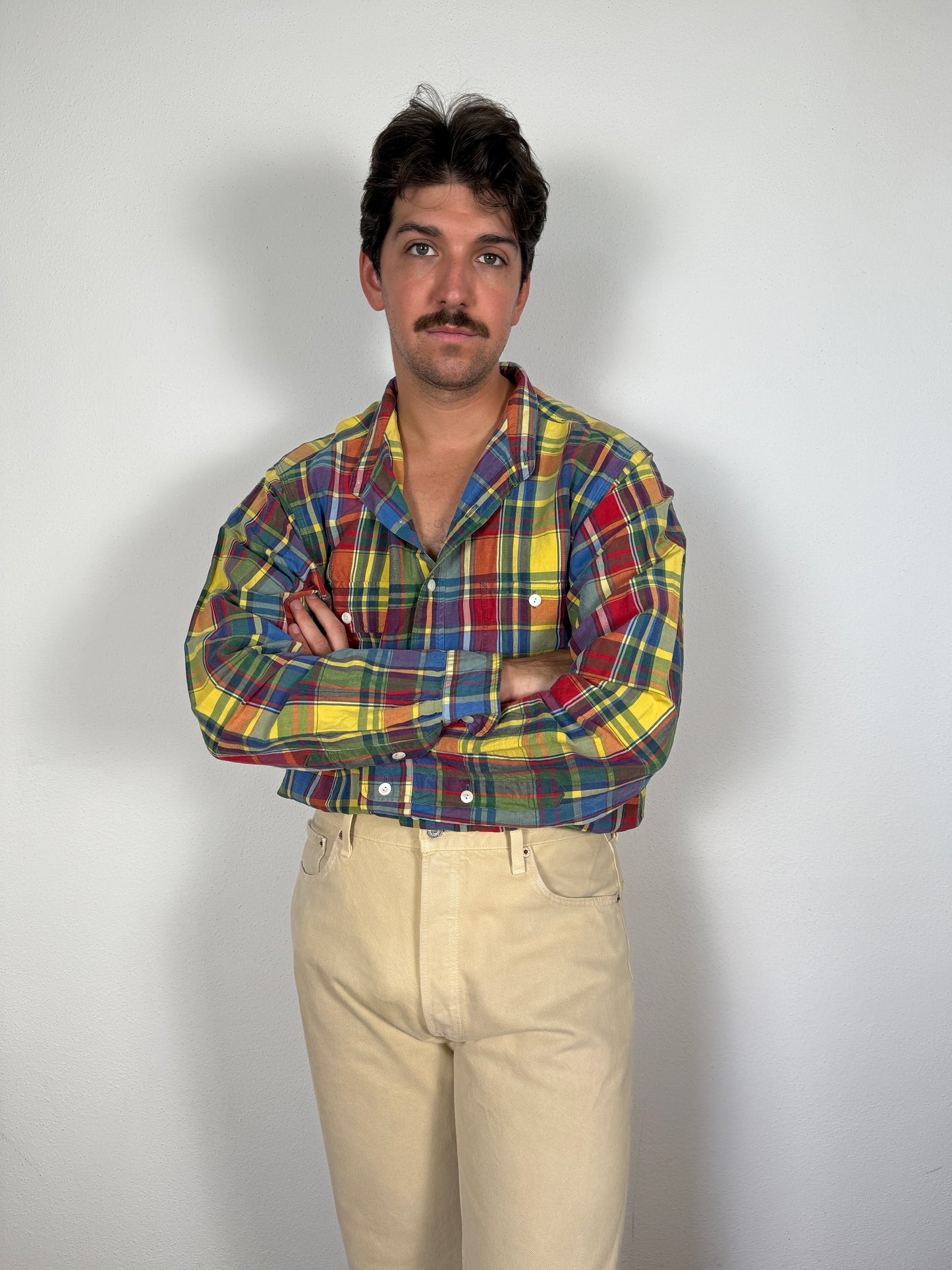 Camicia Ralph Lauren in seta e lino a quadri - XXL