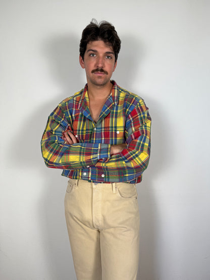 Camicia Ralph Lauren in seta e lino a quadri - XXL