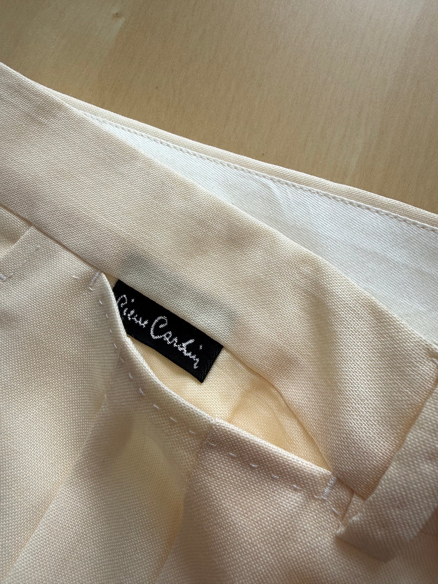 Pantaloni Pierre Cardin fresco lana avorio anni ‘80 (NOS) - tg. 50