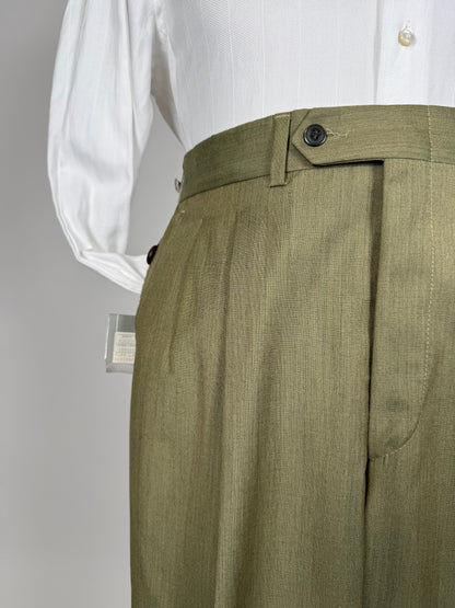 Pantaloni anni ‘80 fresco lana verde oliva (NOS) - tg. 50