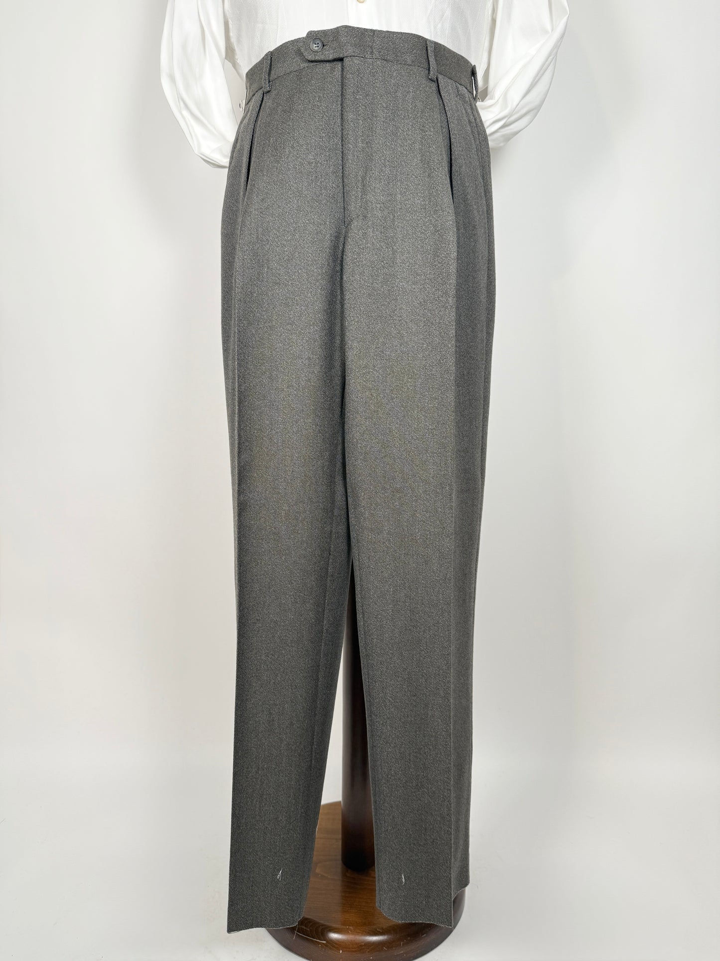 Pantaloni anni ‘80 grigio/cachi sale pepe (NOS) - tg. 46