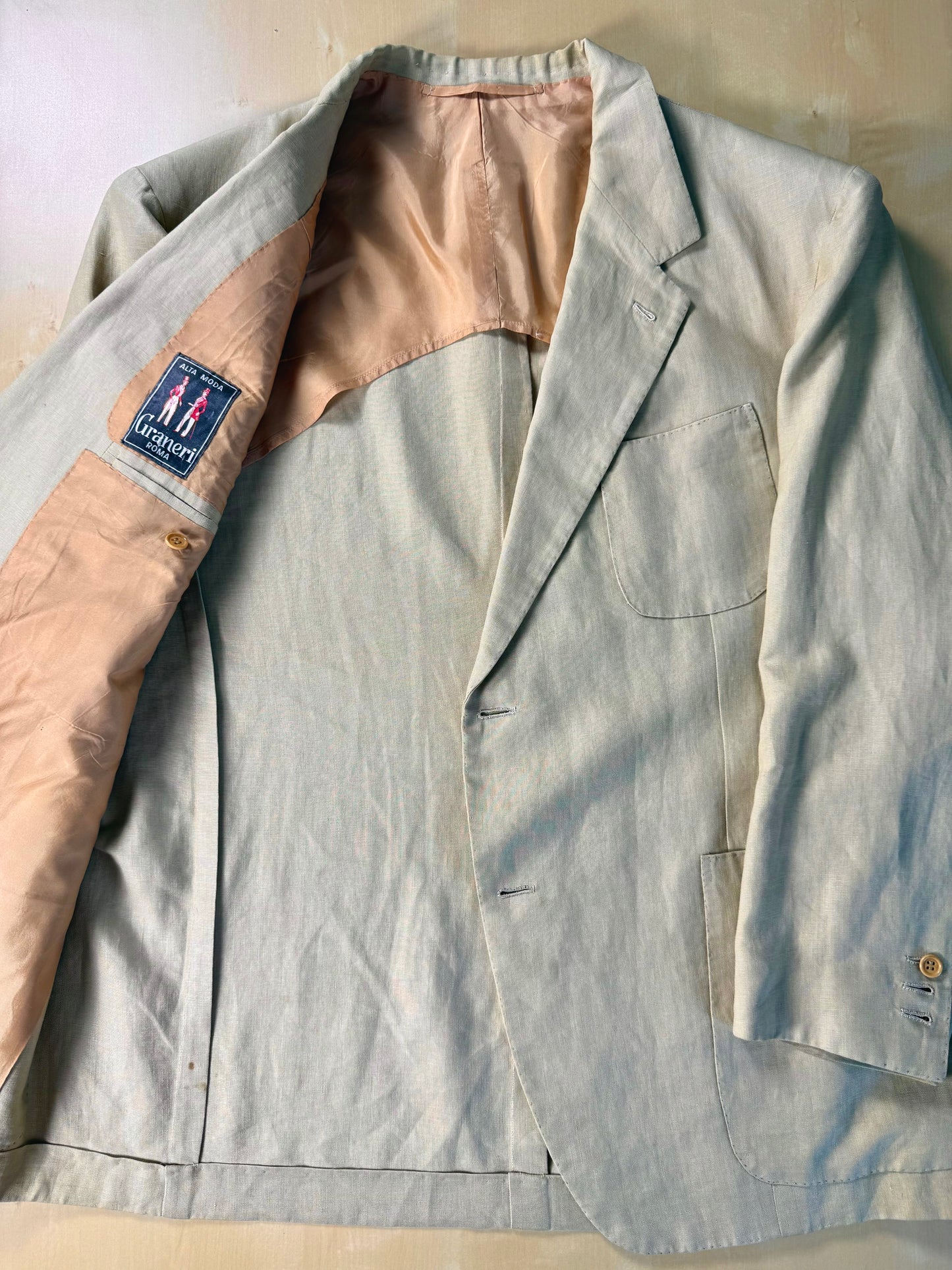 Completo sartoriale A. Graneri lino beige - tg. 60/62