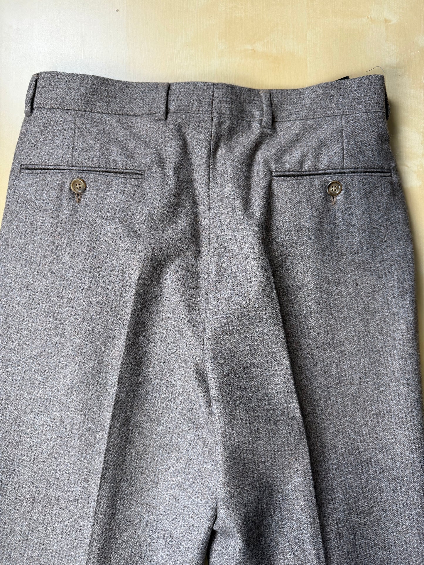 Pantaloni anni ‘70 flanella tabacco misto lana (NOS) - tg. 44