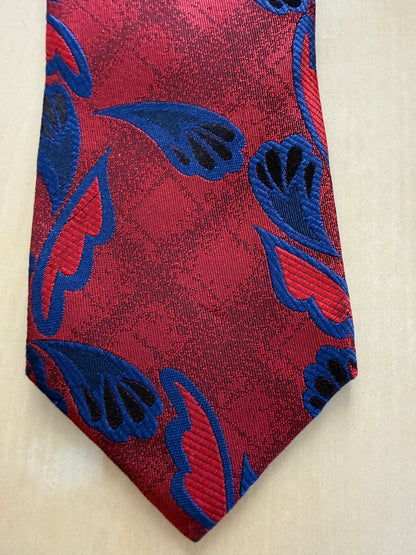 Cravatta Fendi jacquard rossa e blu