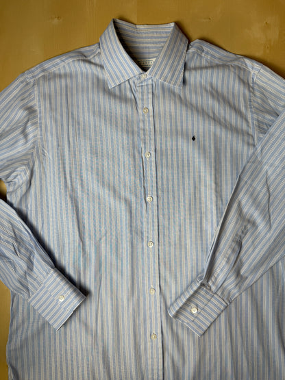 Camicia Ballantyne azzurra a righe - tg. L collo 42