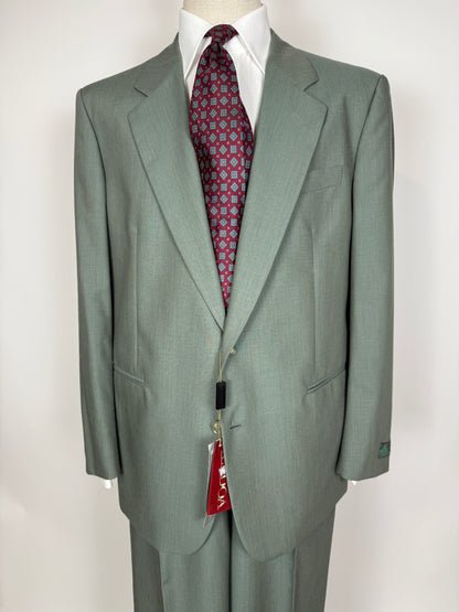 Completo anni '80 fresco lana verde menta (NOS) - tg. 54/56 drop basso