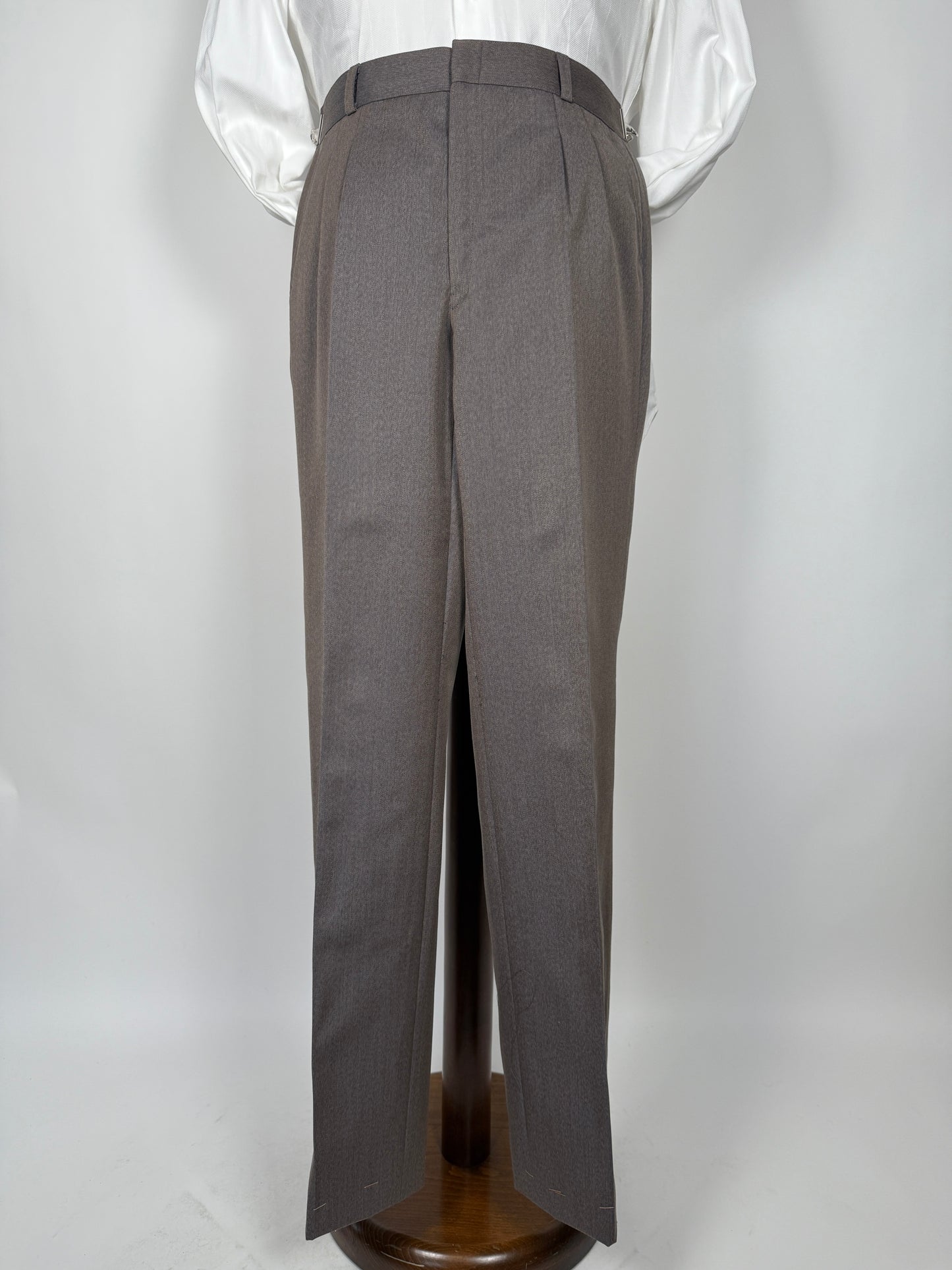 Pantaloni sartoriali anni ‘70 in twill pettinato marrone chiaro (NOS) - tg. 46