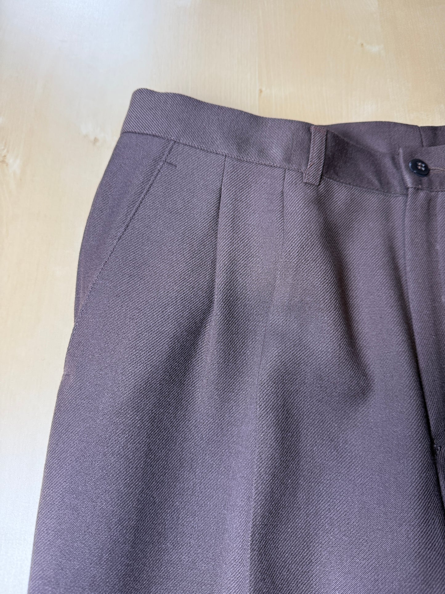 Pantaloni anni ‘70/‘80 in cavalry twill marrone (NOS) - tg. 46/48