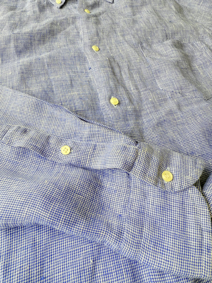 Camicia Boggi micro pied-de-poule puro lino - tg. M