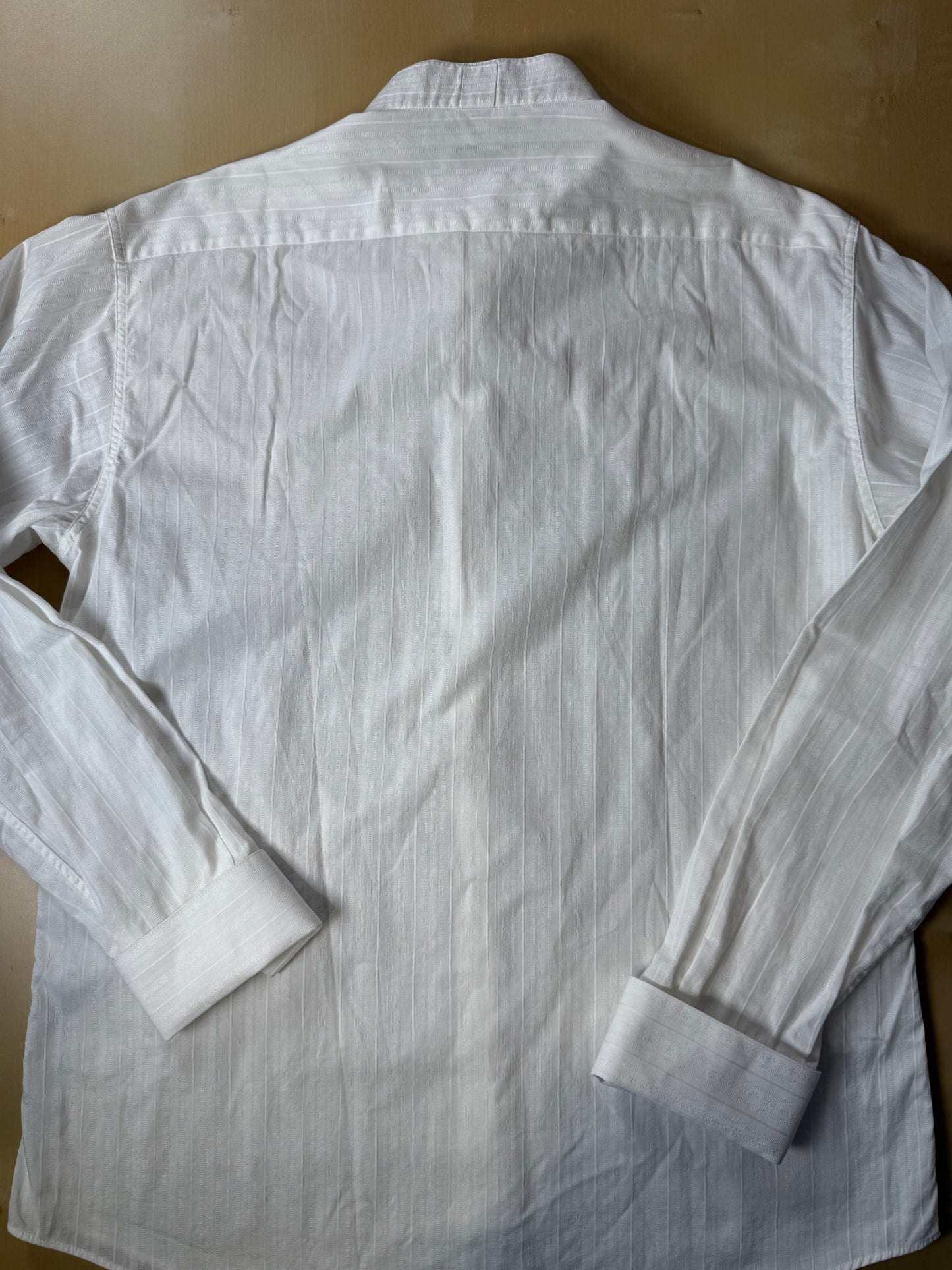 Camicia da sera cotone operato a righe collo diplomatico - M collo 40