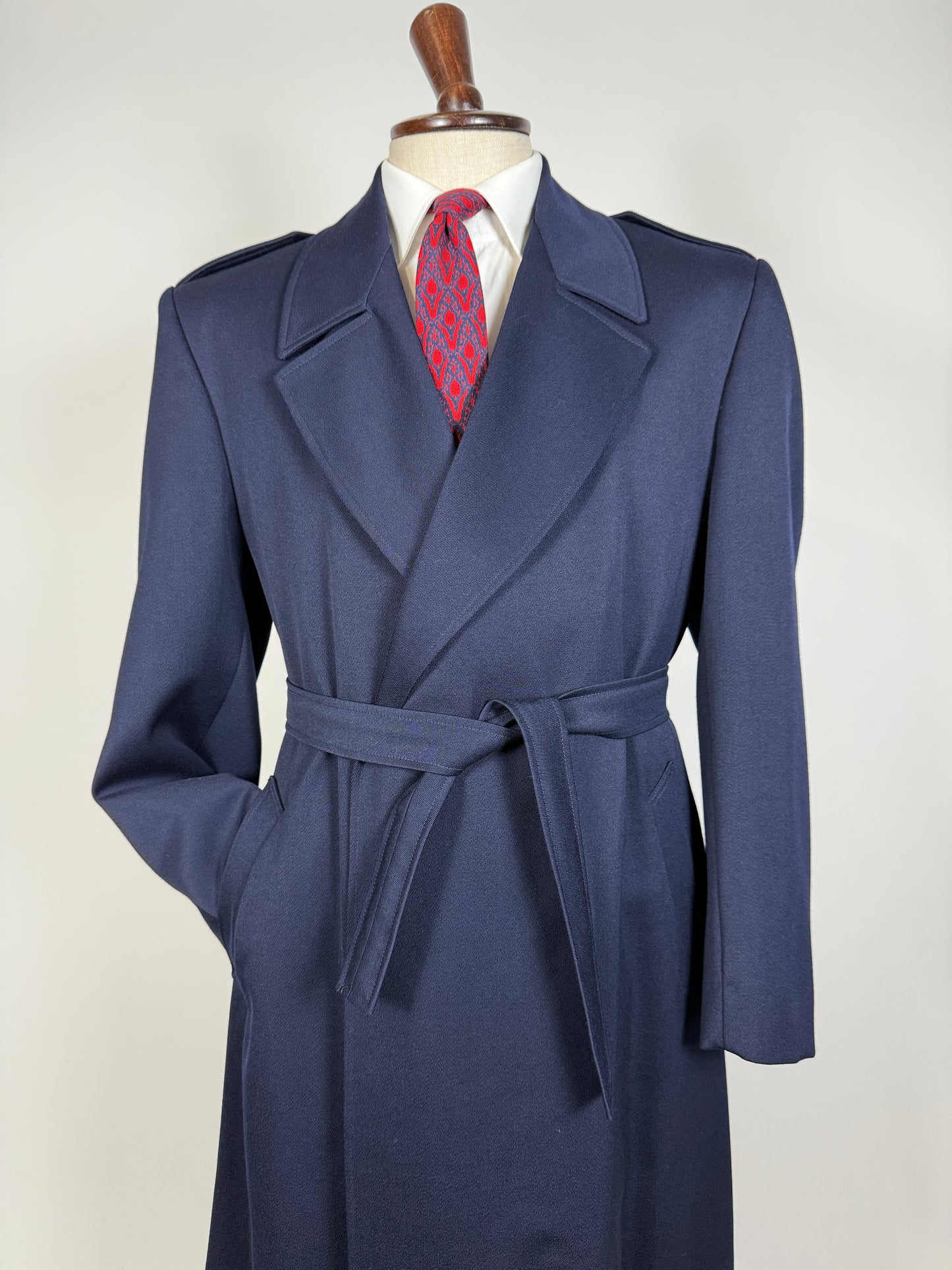 Soprabito anni ‘70 in lana pettinata blu - tg. 48-50