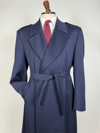 Soprabito anni ‘70 in lana pettinata blu - tg. 48-50