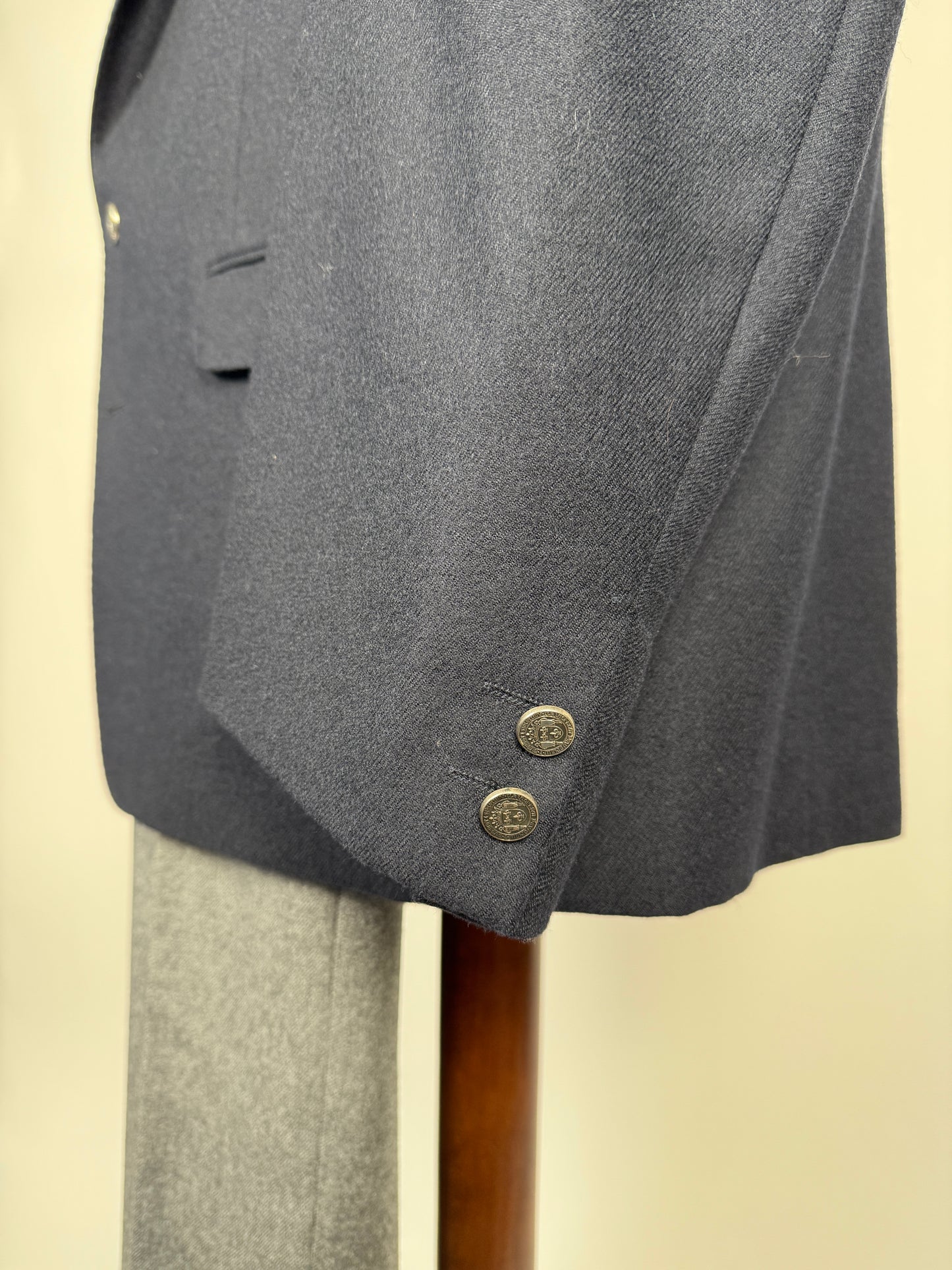 Blazer anni ‘70/‘80 flanella blu Marzotto - tg. 56/58