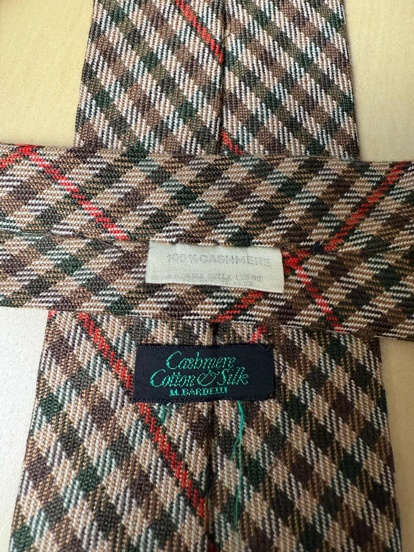 Cravatta check in cashmere e seta