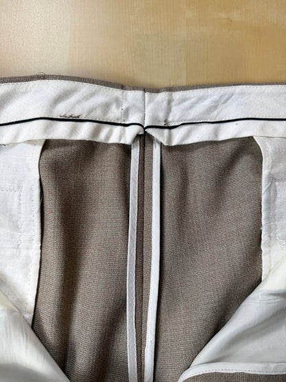 Completo 3 pezzi anni ‘70 hopsack beige - tg. 50/52 drop basso