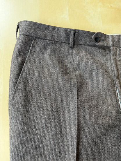 Completo 3 pezzi anni ‘70 marrone mélange - tg. 50/52 drop basso