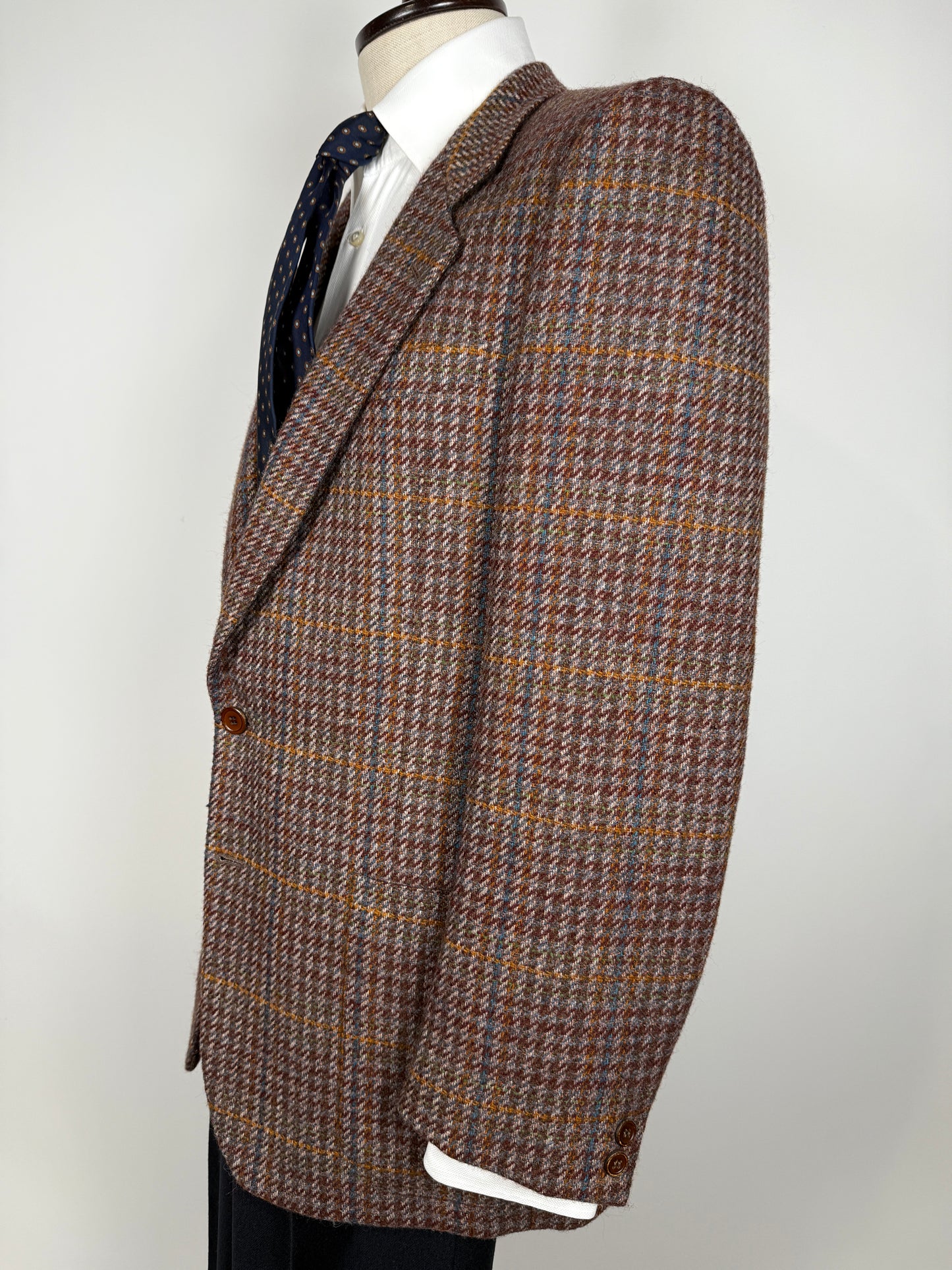 Giacca anni ‘80 in Harris Tweed shepherd’s check - tg. 48