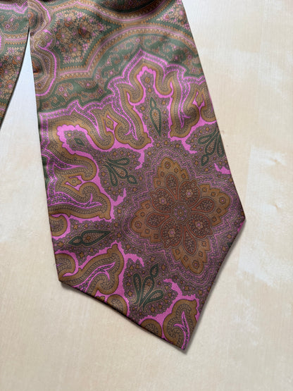 Ascot vintage paisley rosa e verde