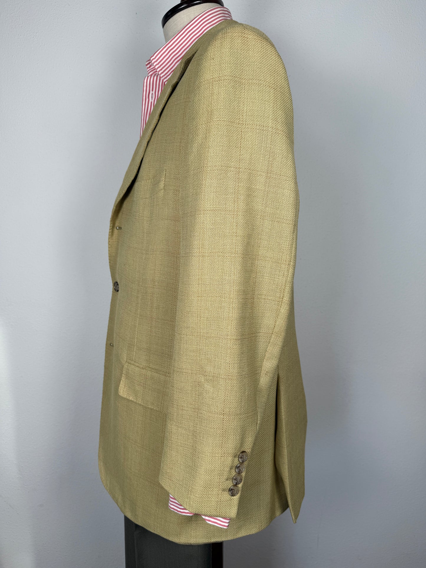 Giacca Corneliani mezza fodera in hopsack beige/senape - tg. 56