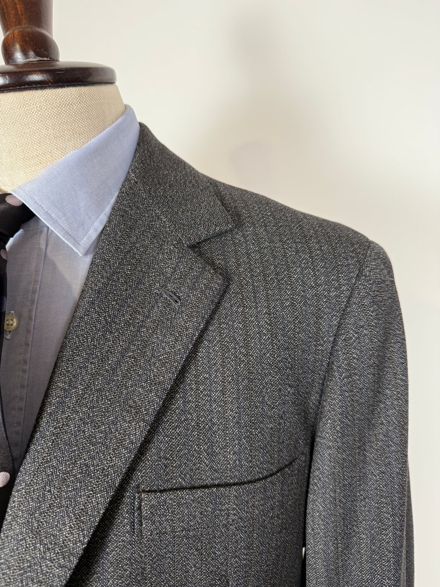 Completo sartoriale anni ‘60 grigio sale pepe - tg. 50/52