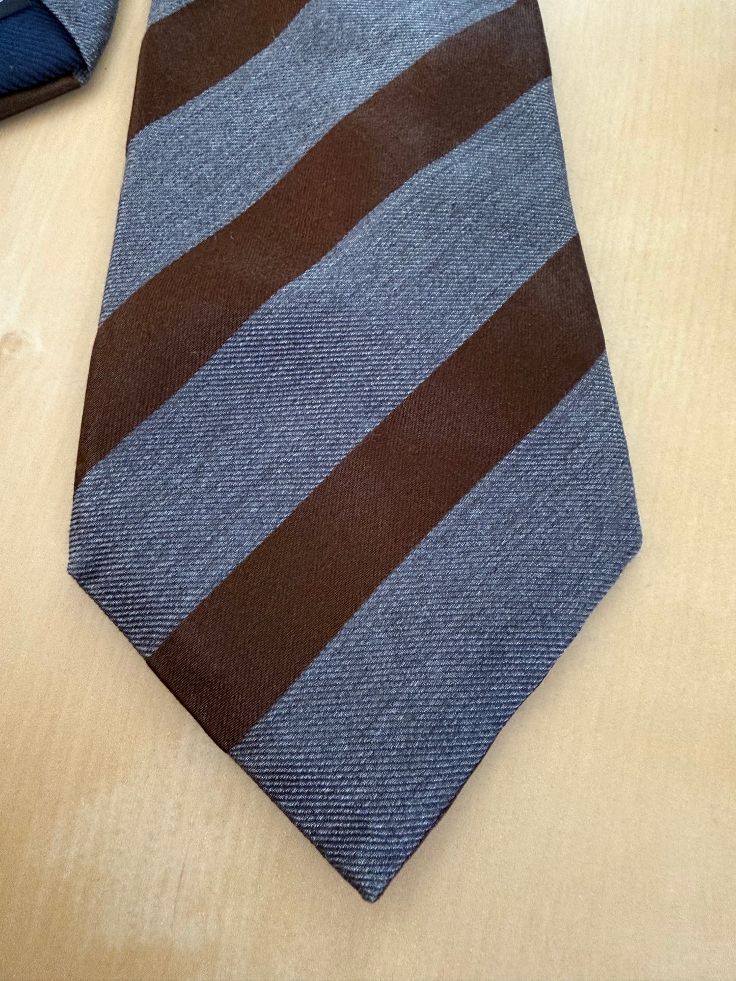 Cravatta Canali regimental marrone e grigio