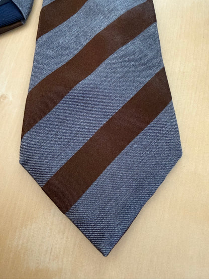 Cravatta Canali regimental marrone e grigio