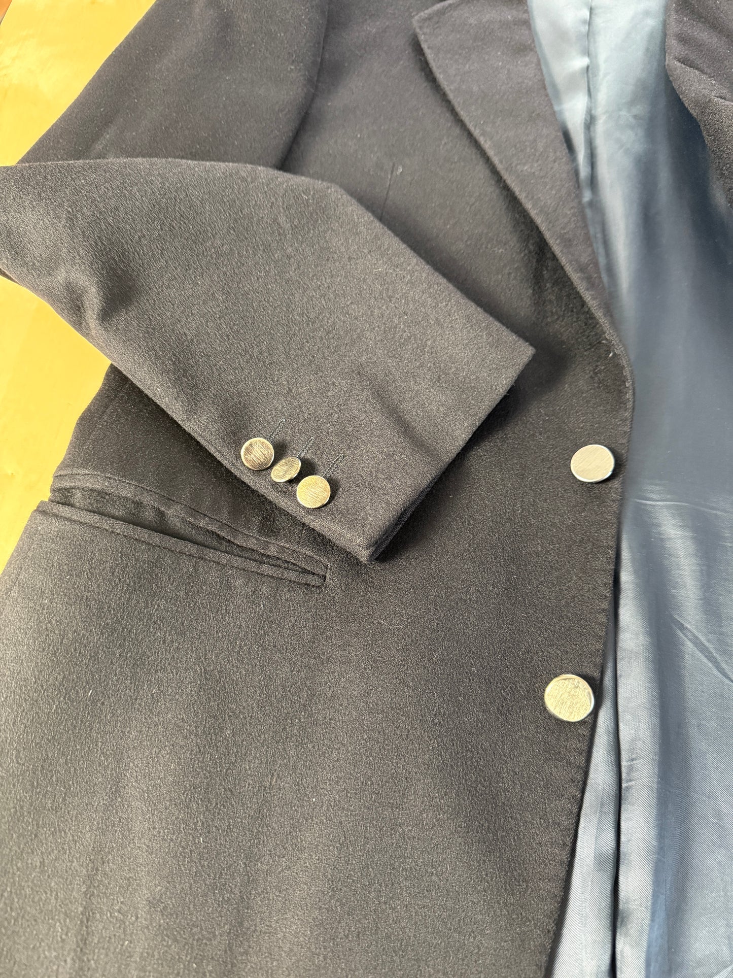 Blazer anni ‘80 in cashmere e lana blu - tg. 48