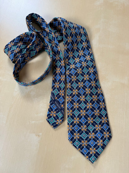 Cravatta Missoni vintage seta jacquard fantasia geometrica