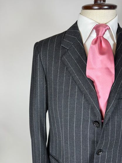 Completo gessato sartoriale in flanella lana e cashmere tessuto Loro Piana - tg. 50