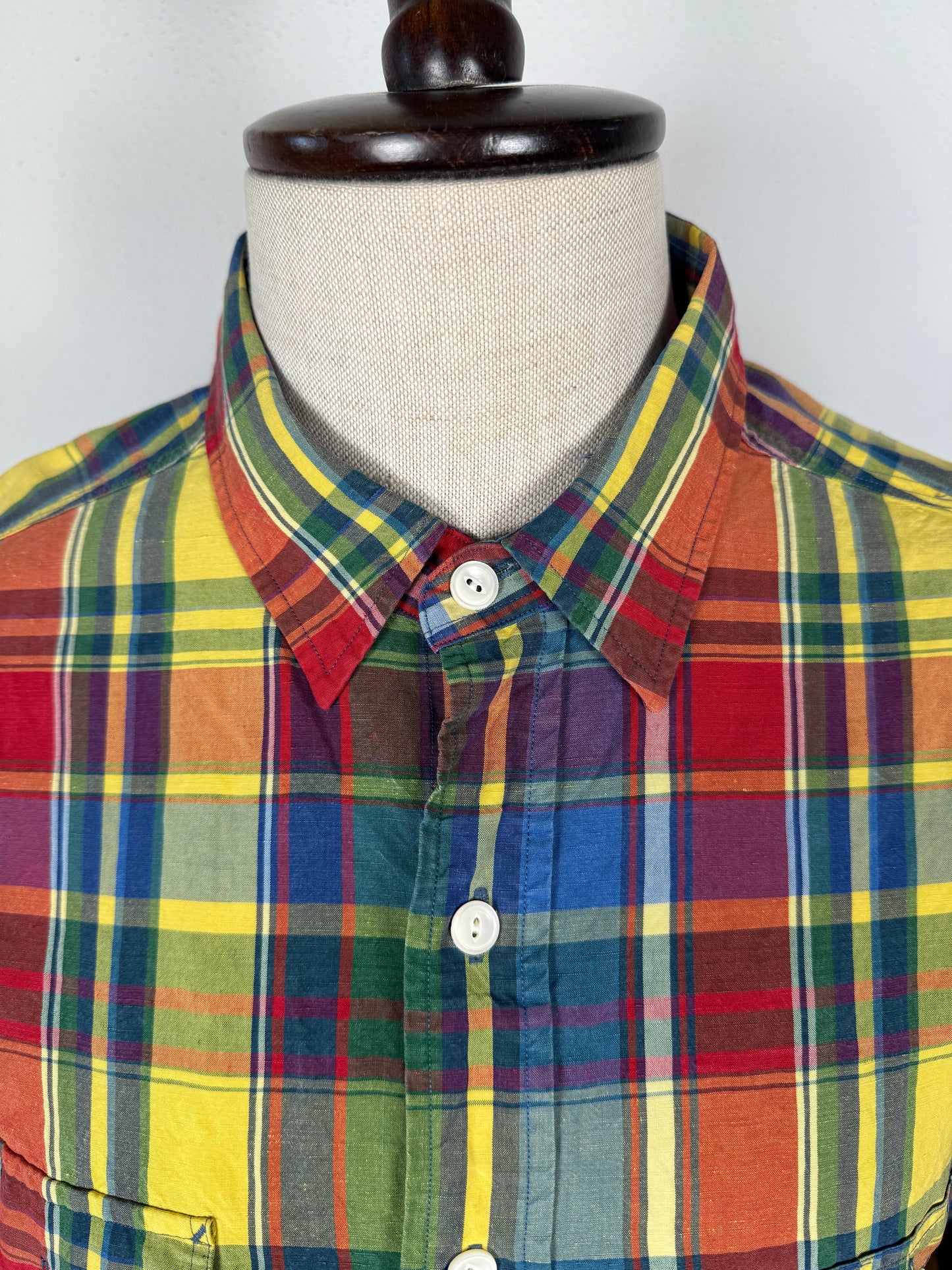 Camicia Ralph Lauren in seta e lino a quadri - XXL