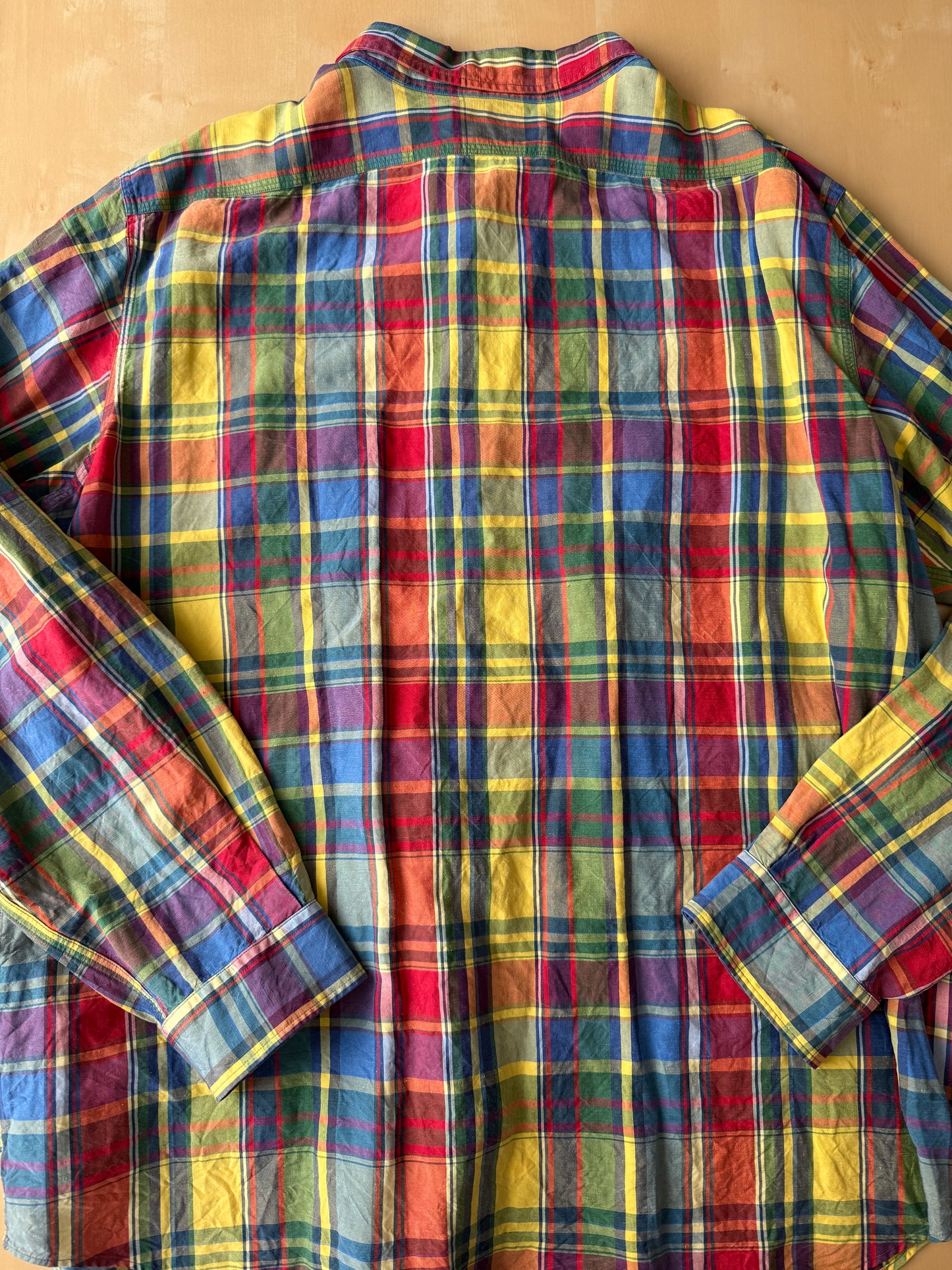 Camicia Ralph Lauren in seta e lino a quadri - XXL