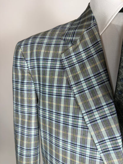 Giacca estiva Corneliani anni '80 in cotone a quadri - tg. 50