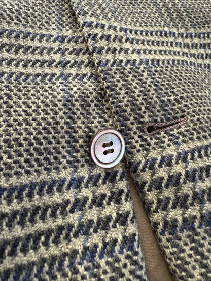 Giacca sportiva sartoriale anni ‘60 puro cashmere inserti in pelle - tg. 42