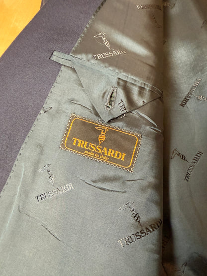 Blazer Trussardi anni ‘90 flanella blu - tg. 48/50