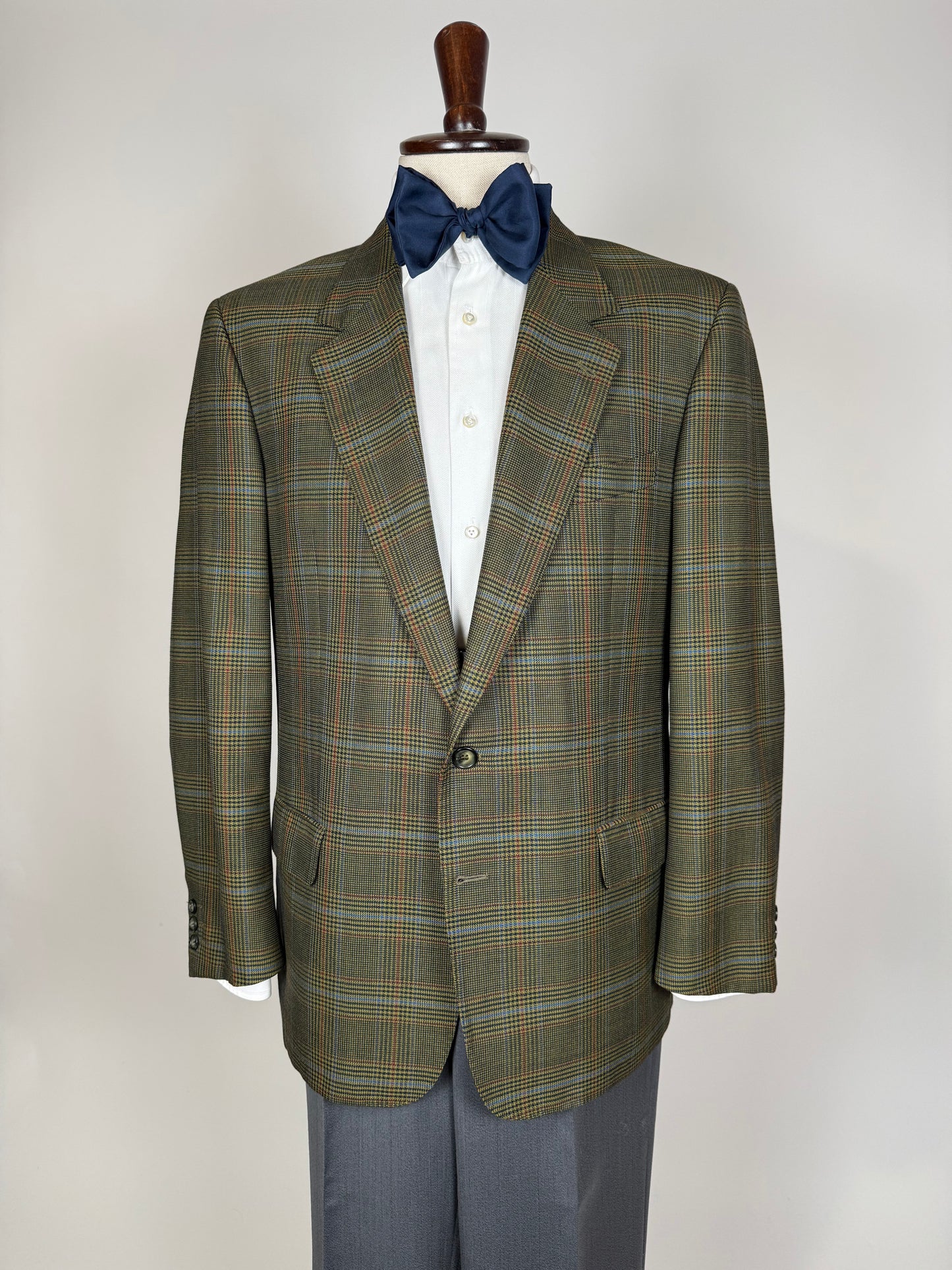 Giacca Valentino anni ‘80 hopsack principe di Galles verde - tg. 50/52