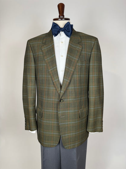 Giacca Valentino anni ‘80 hopsack principe di Galles verde - tg. 50/52